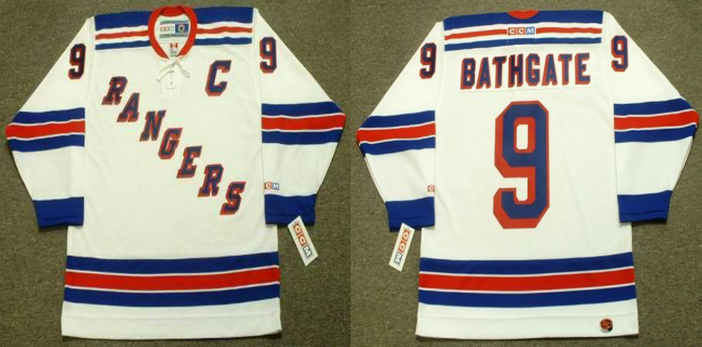 2019 Men New York Rangers 9 Bathgate white CCM NHL jerseys